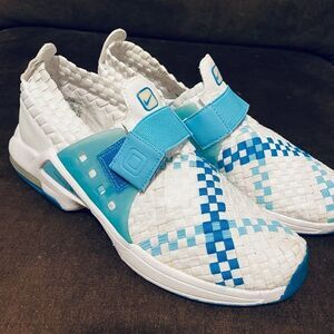 Vintage Nike Air Max Sphere Woven Women's White Blue 302260 Running Shoes